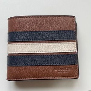 Coach Men’s Wallet Varsity Stripe NWOT